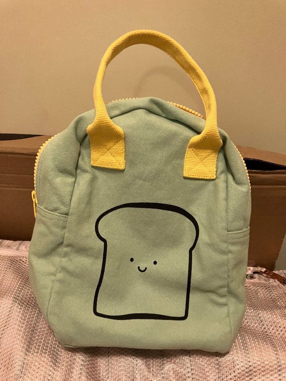 Fluf Zipper Lunch Bag Happy Bread (Mint/Light Green)